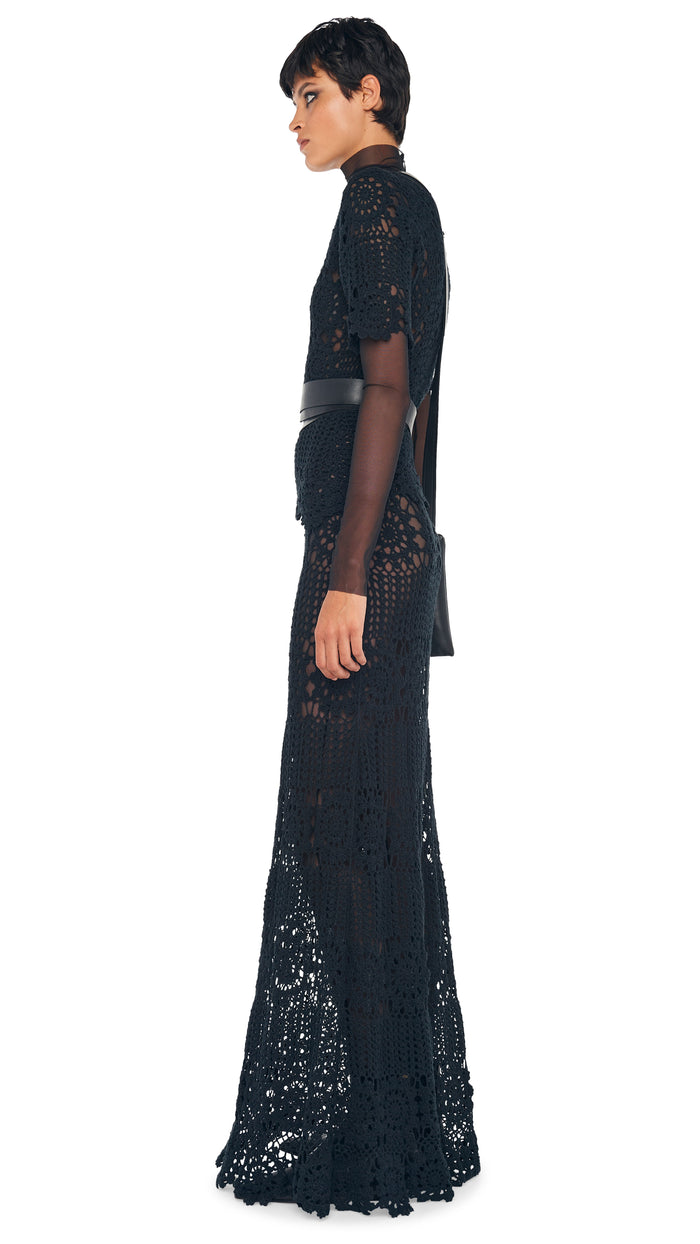 Norma Kamali CROCHET LONG SKIRT