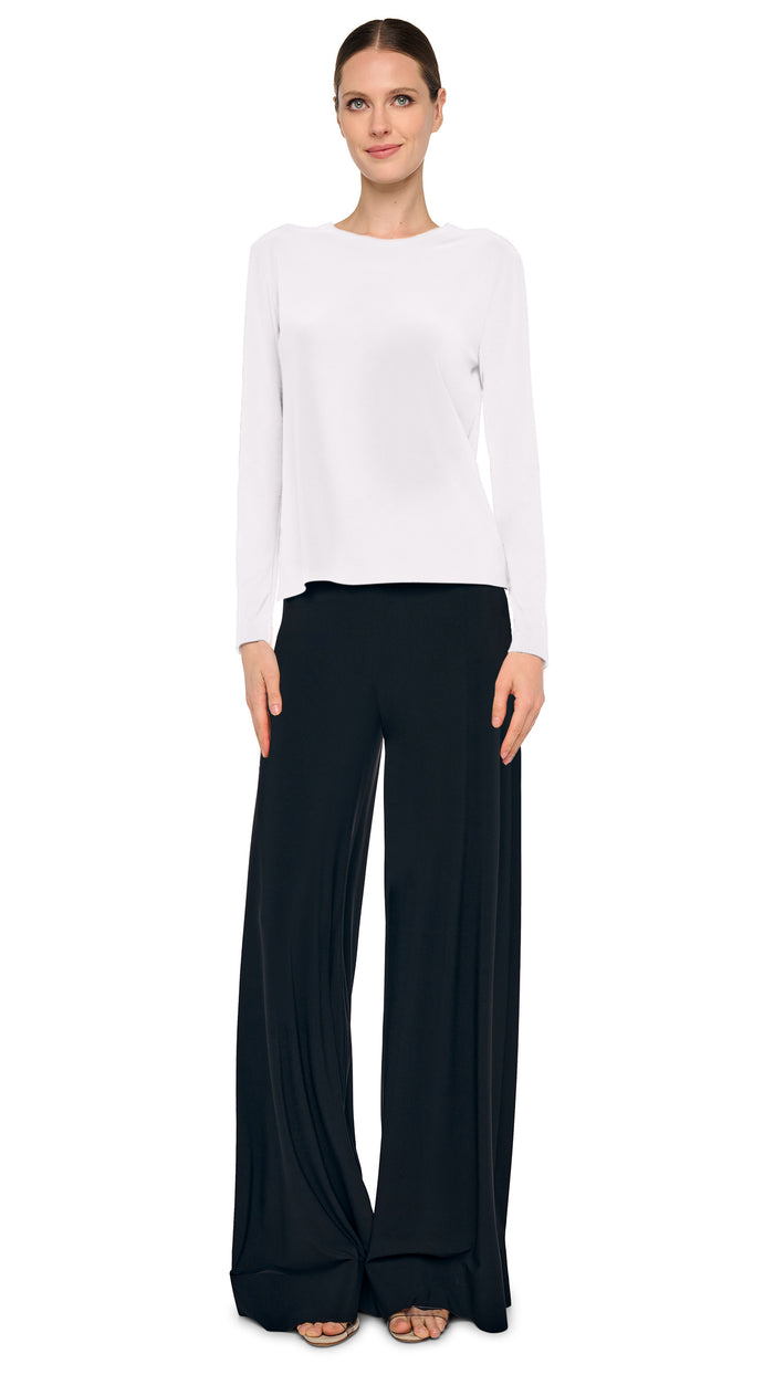 Norma Kamali CROPPED LONG SLEEVE T