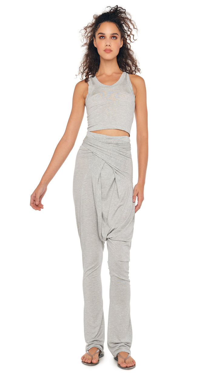 norma kamali CROPPED RACER TEE