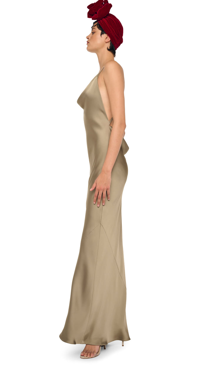 Norma Kamali CROSS BACK BIAS GOWN