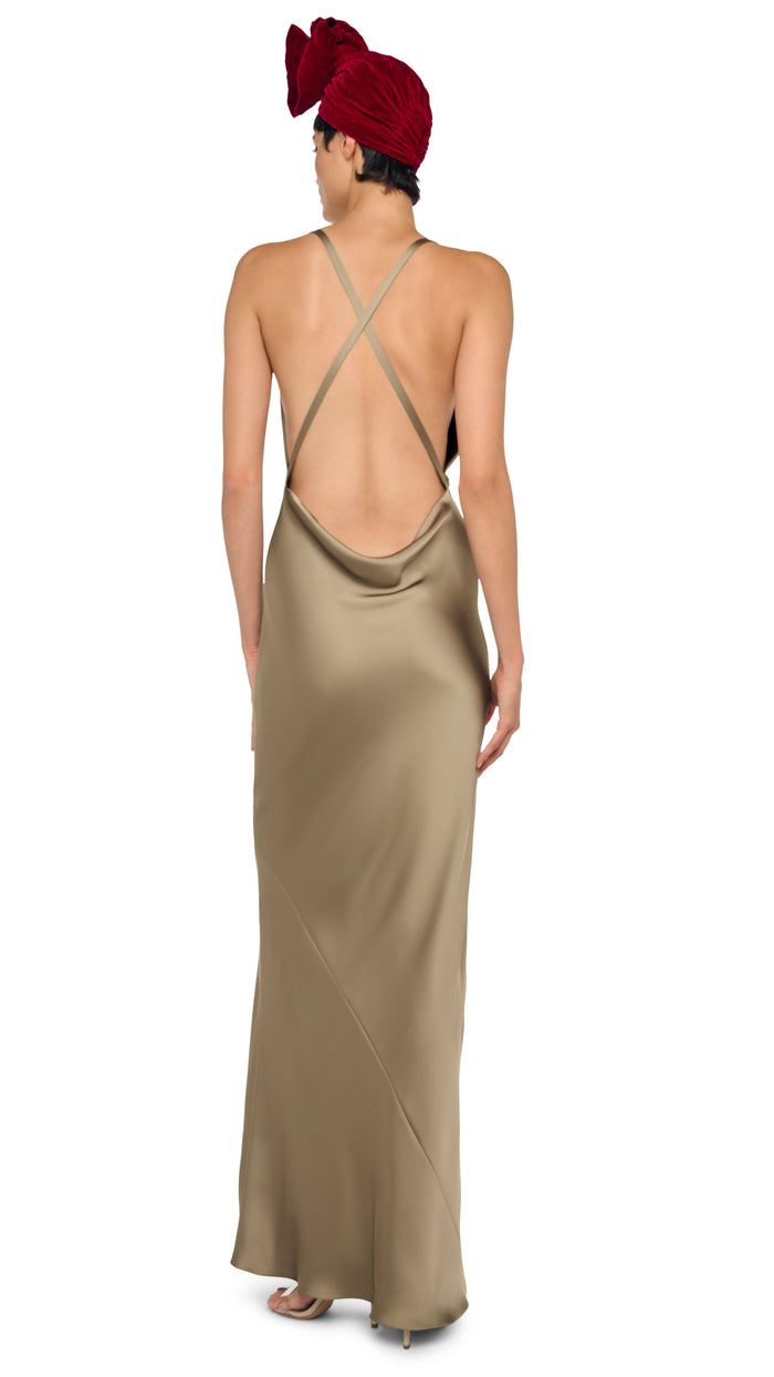 Norma Kamali CROSS BACK BIAS GOWN