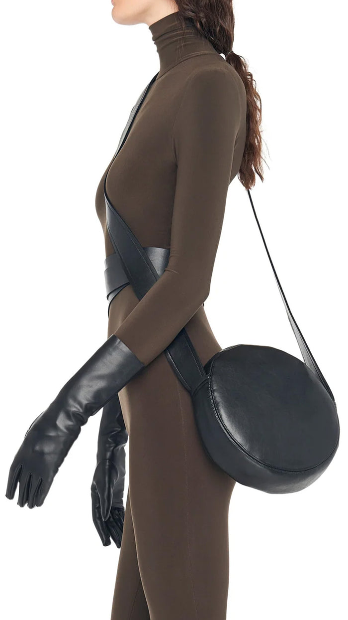 norma kamali CROSSOVER CIRCLE BAG SMALL