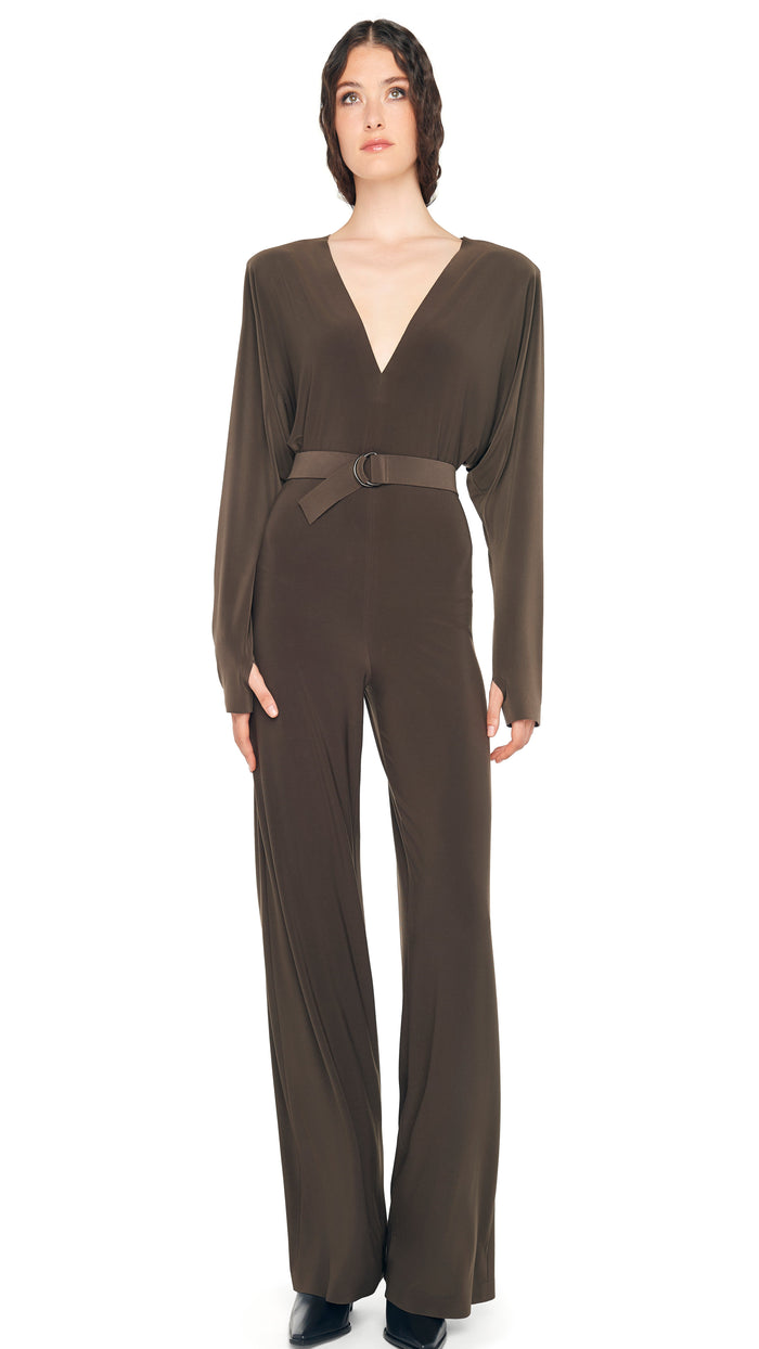 Norma Kamali DOLMAN JUMPSUIT W/ SHOULDER PADS