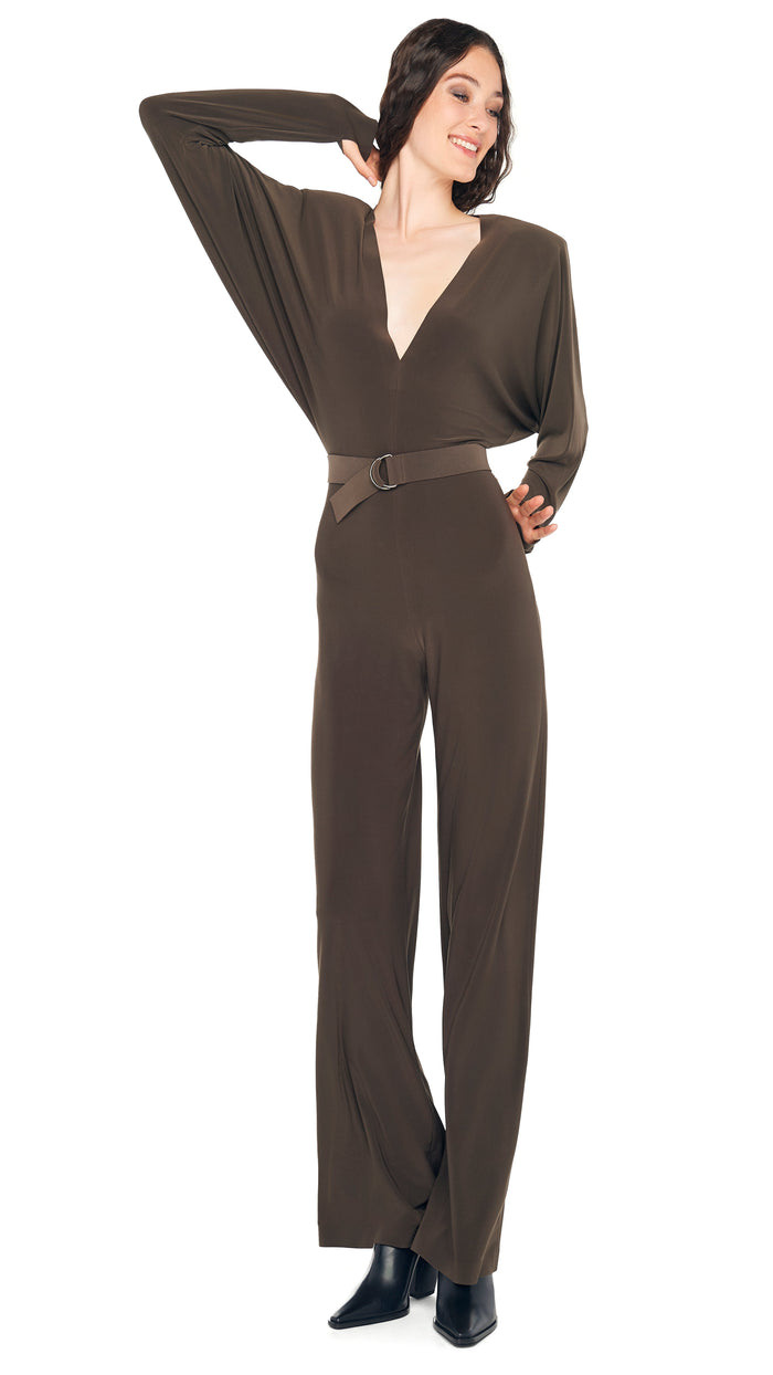norma kamali DOLMAN JUMPSUIT W/ SHOULDER PADS