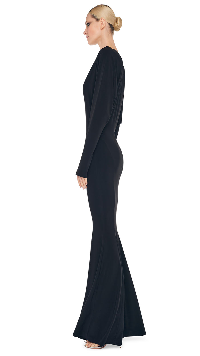 Norma Kamali DOLMAN V NECK FISHTAIL GOWN