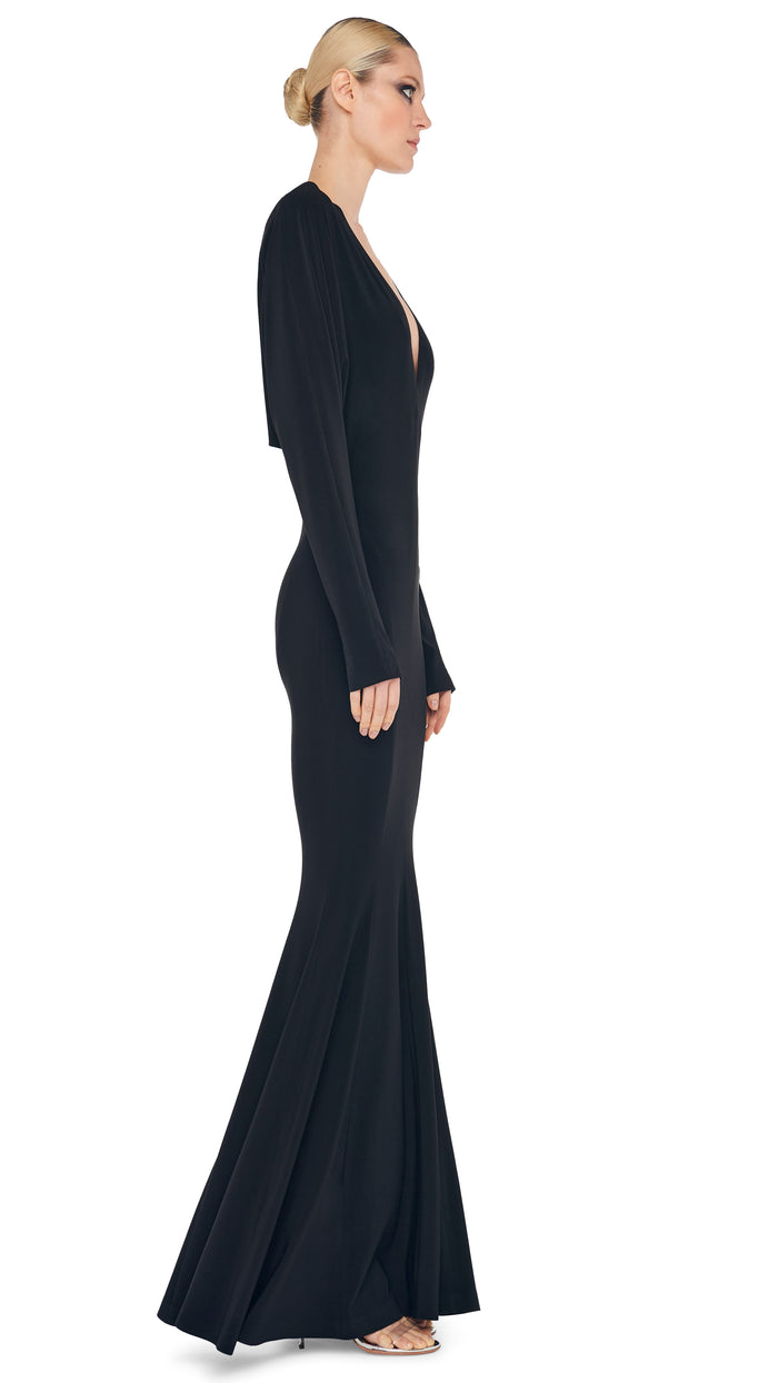 Norma Kamali DOLMAN V NECK FISHTAIL GOWN