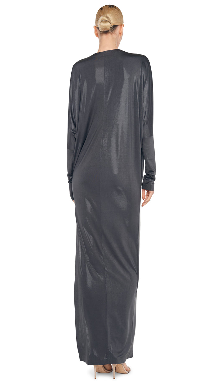 Norma Kamali DOLMAN WRAP GOWN W/ SIDE SLIT