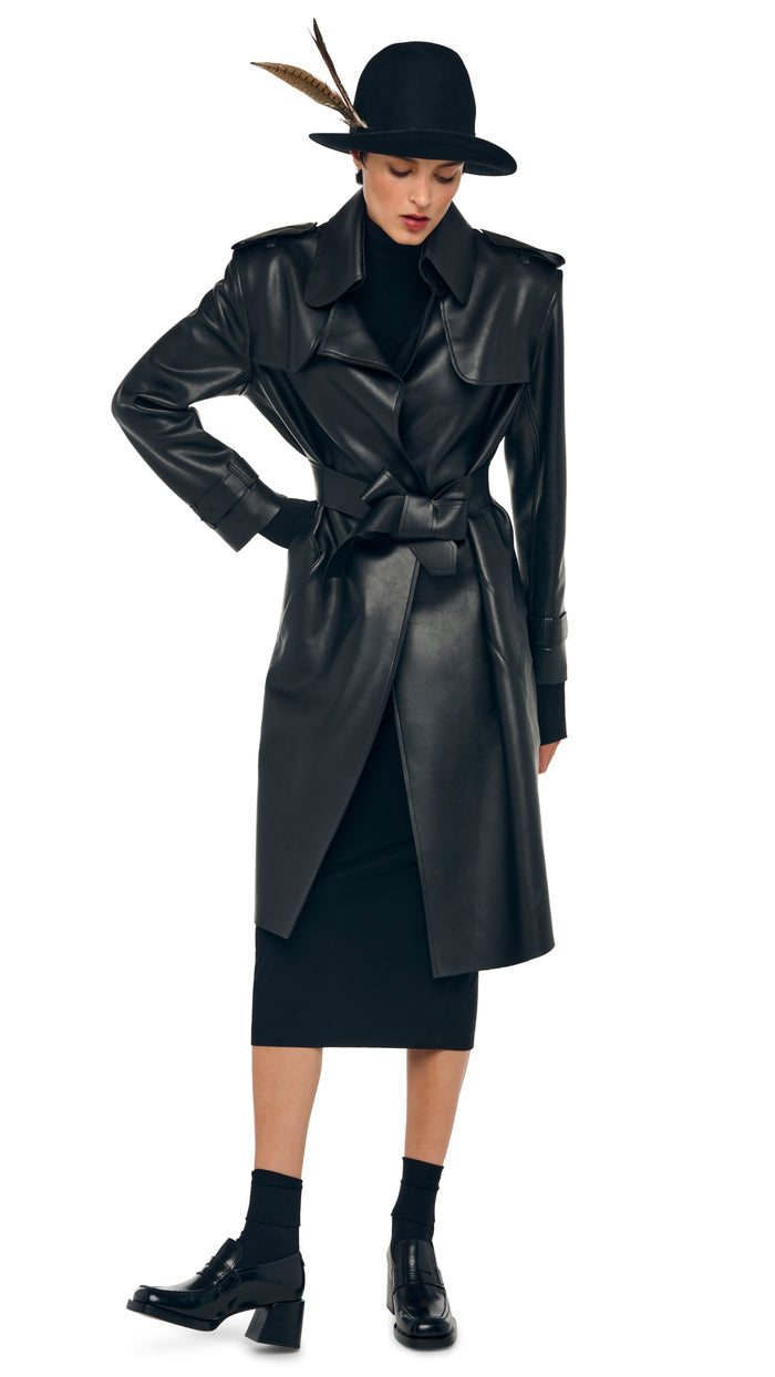 Norma Kamali DOUBLE BREASTED TRENCH