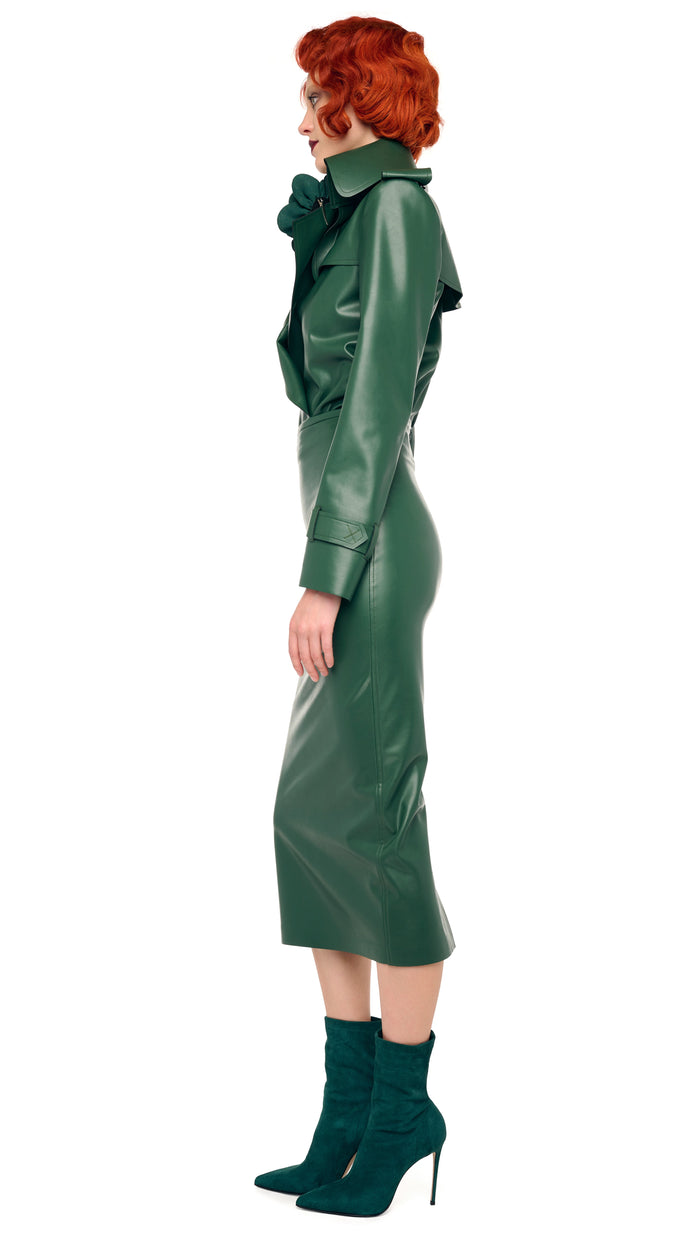 Norma Kamali DOUBLE BREASTED TRENCH BODYSUIT