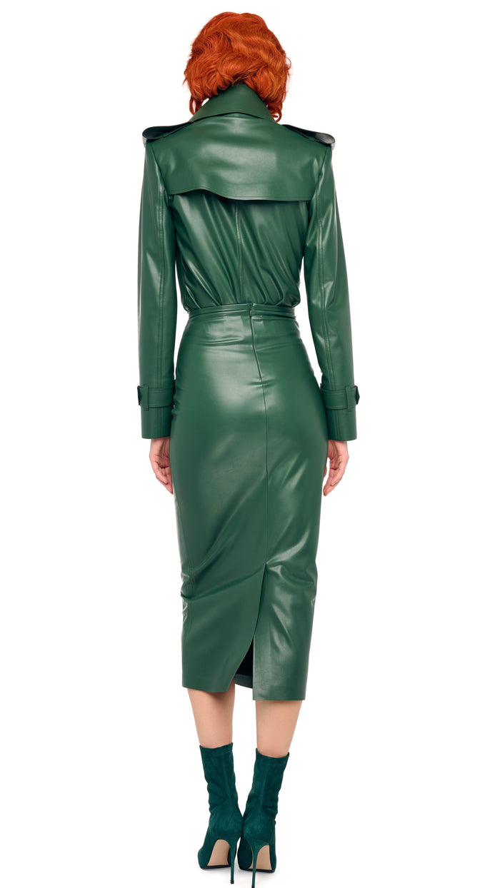 Norma Kamali DOUBLE BREASTED TRENCH BODYSUIT