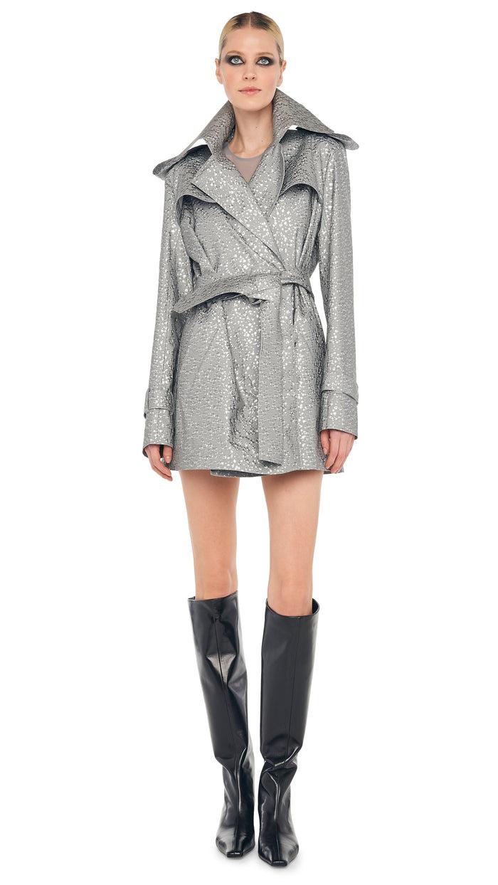 Norma Kamali DOUBLE BREASTED TRENCH MINI