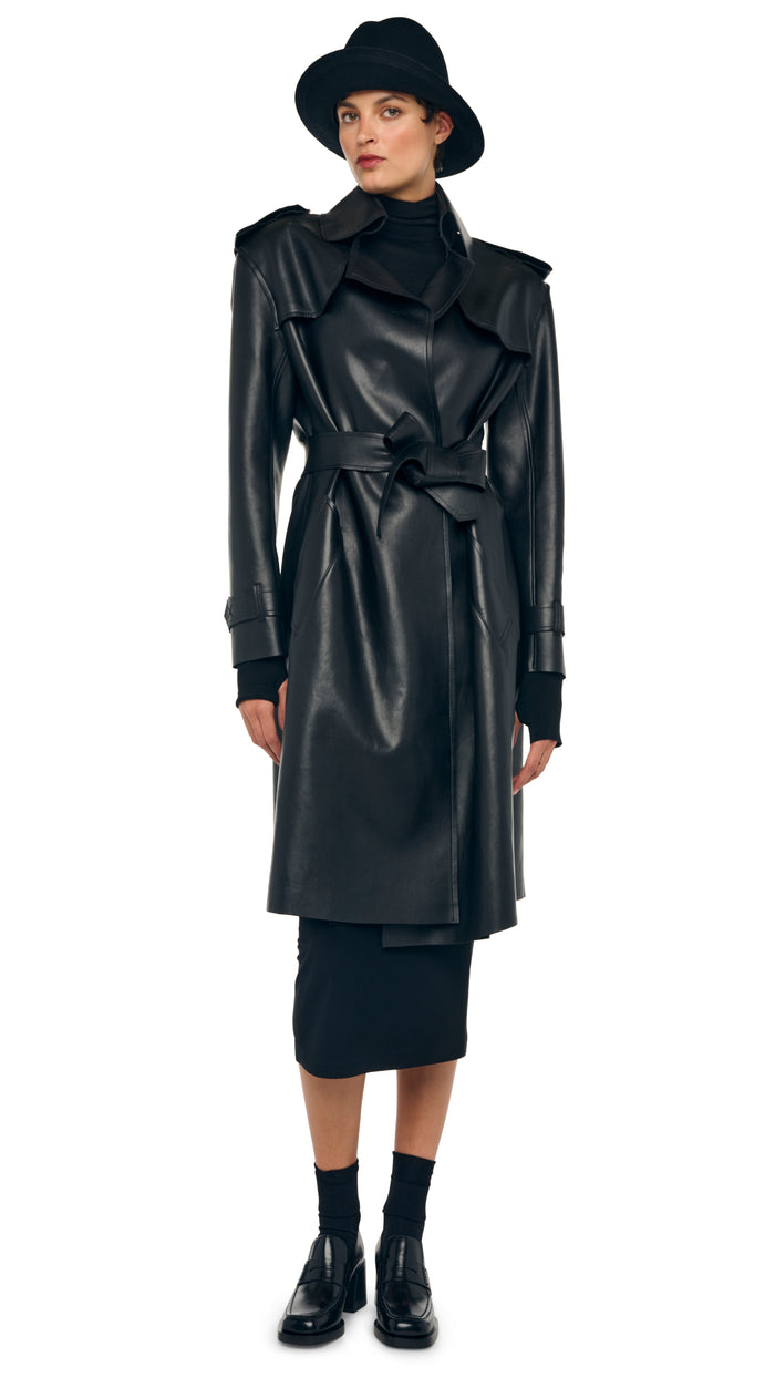 norma kamali DOUBLE BREASTED TRENCH