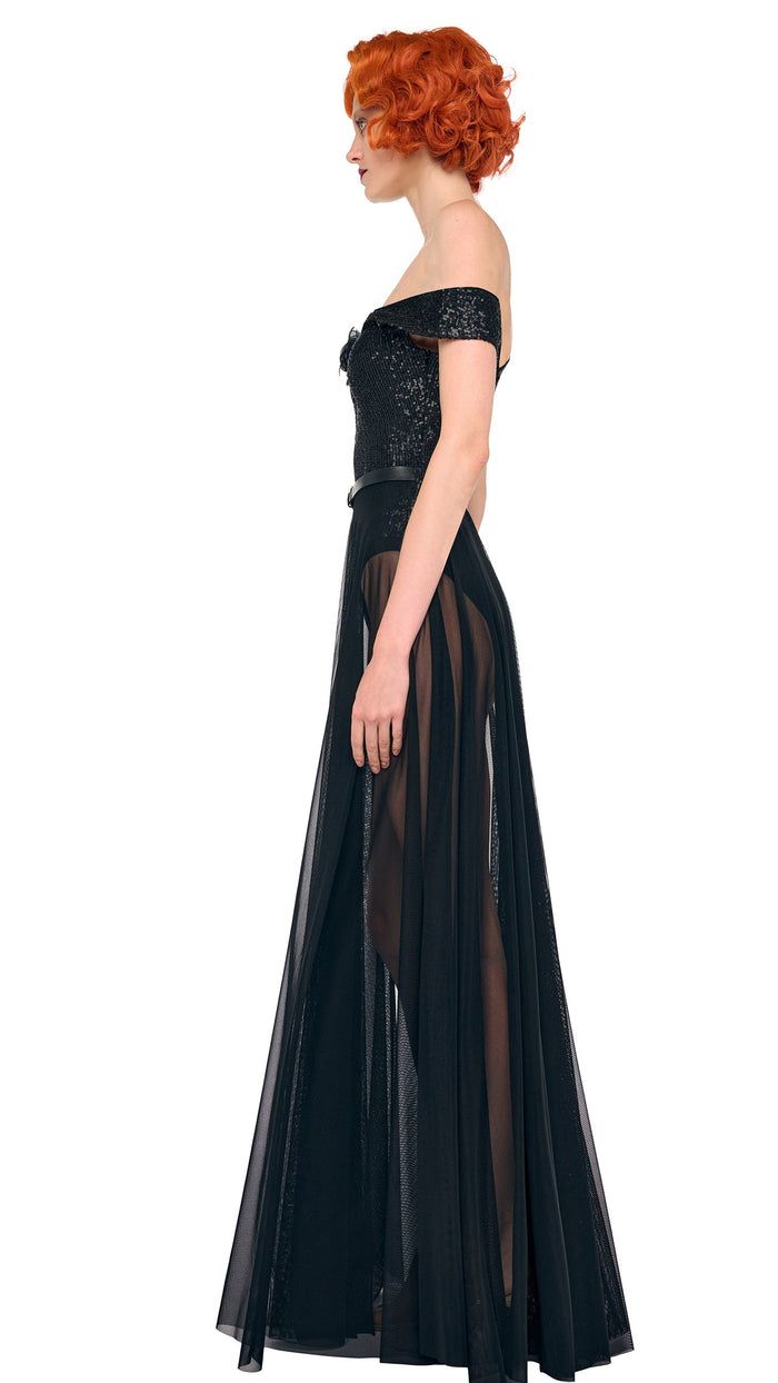 Norma Kamali DOUBLE DROP SHOULDER GOWN
