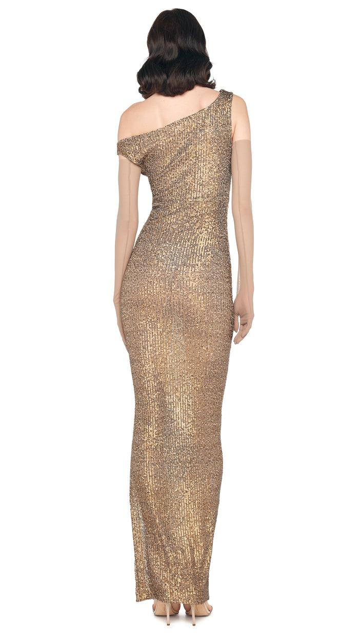 Norma Kamali DROP SHOULDER GOWN W/ SIDE SLIT