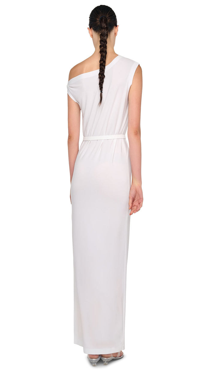 Norma Kamali DROP SHOULDER LONG DRESS W/ SIDE SLIT