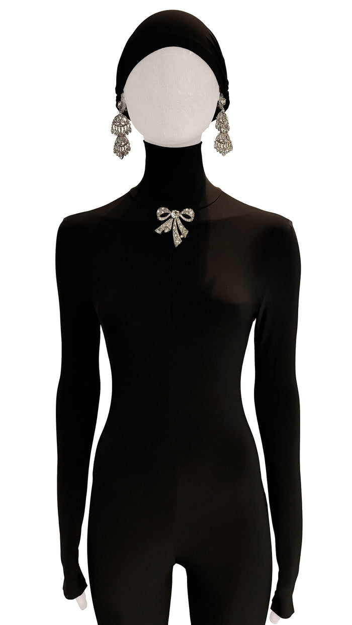 norma kamali EISENBERG STONE BOW BROOCH