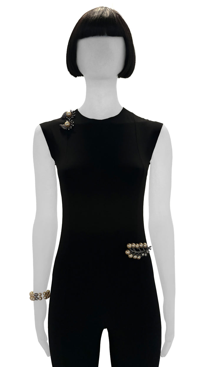 norma kamali EISENBERG STONE/PEARL BROOCH