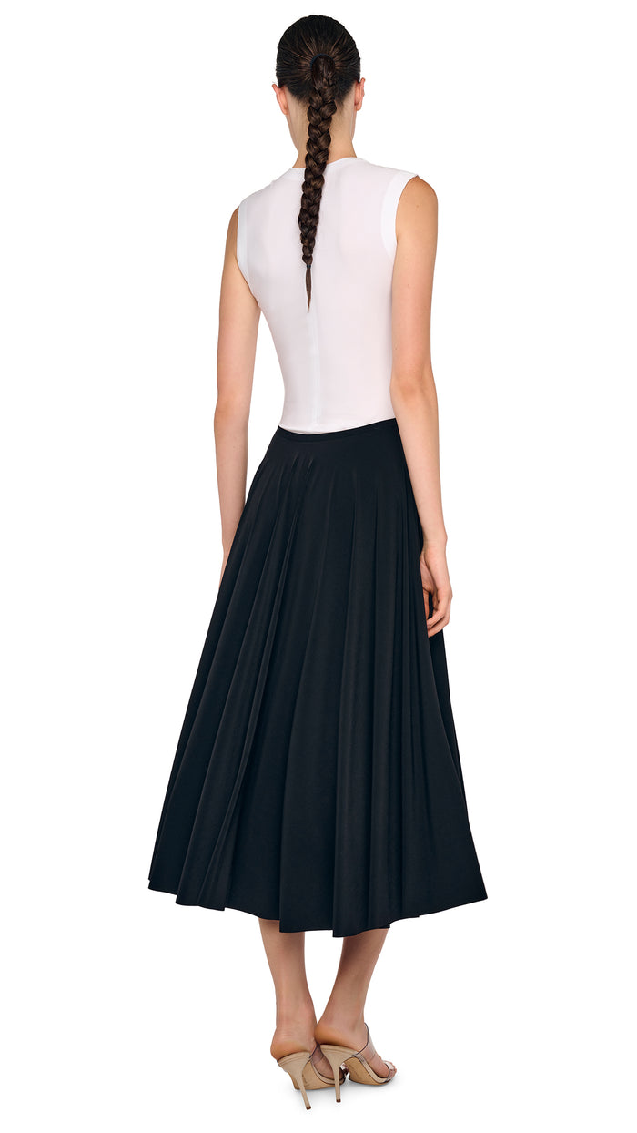 Norma Kamali FLARED SKIRT TO MIDCALF