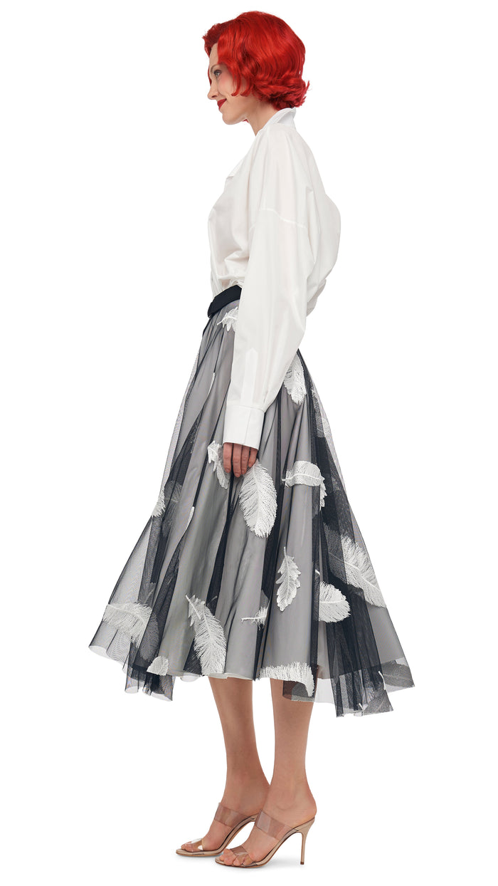 Norma Kamali FLARED SKIRT TO MIDCALF