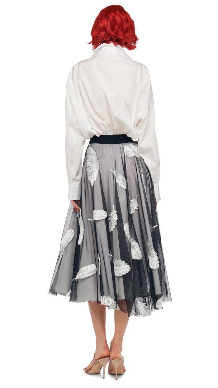 Norma Kamali FLARED SKIRT TO MIDCALF