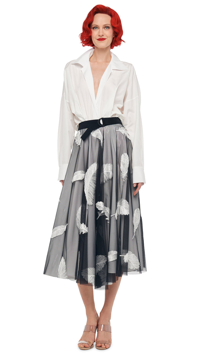 norma kamali FLARED SKIRT TO MIDCALF