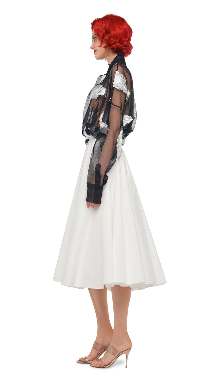 Norma Kamali FLARED SKIRT TO MIDCALF