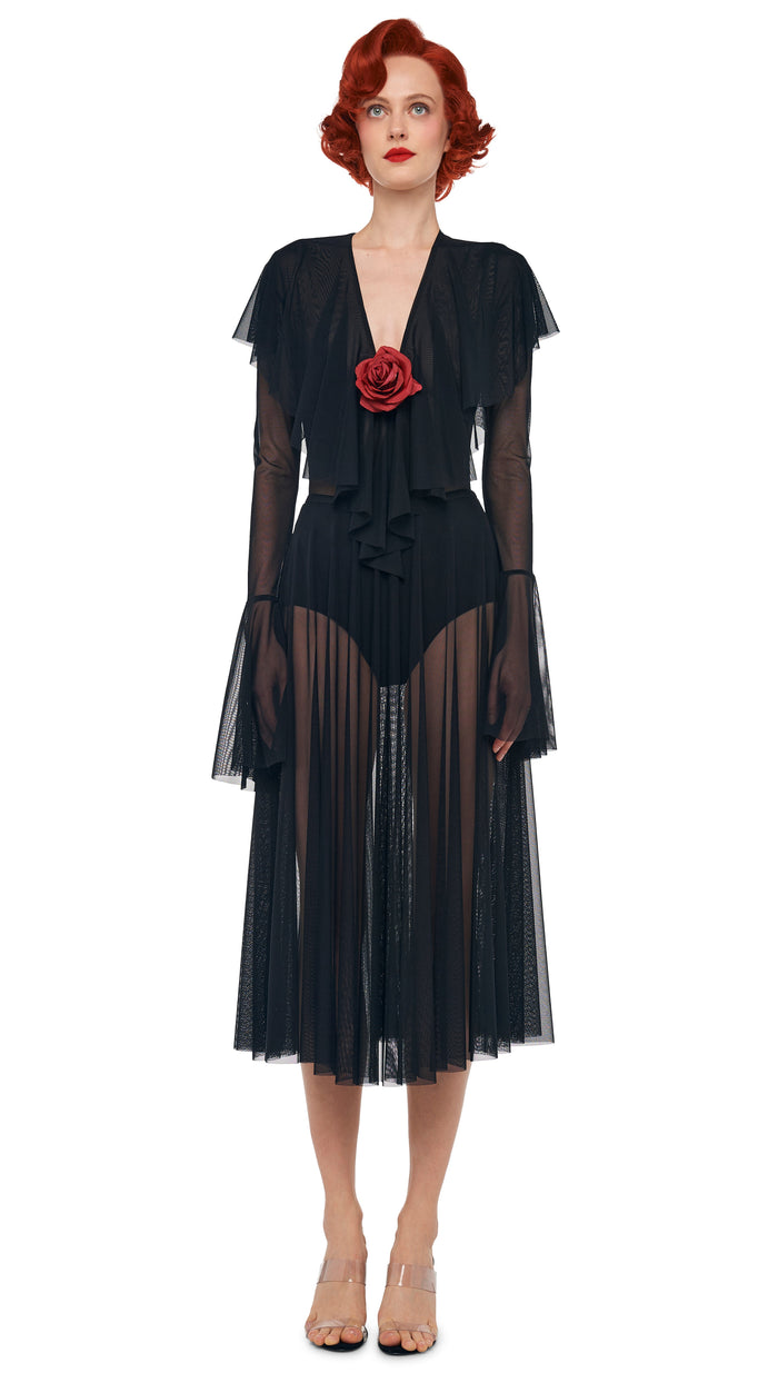 Norma Kamali FLARED SKIRT TO MIDCALF W/ PANTY