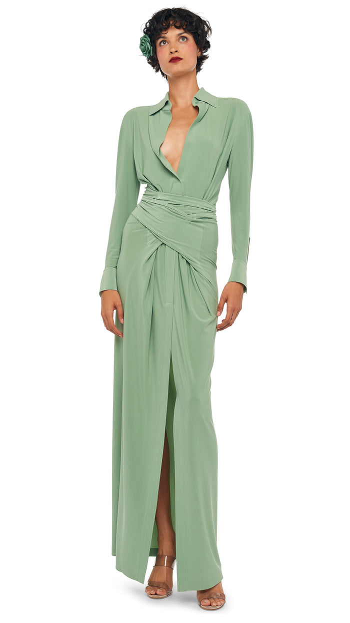 norma kamali FOUR SLEEVE NK SHIRT LONG DRESS