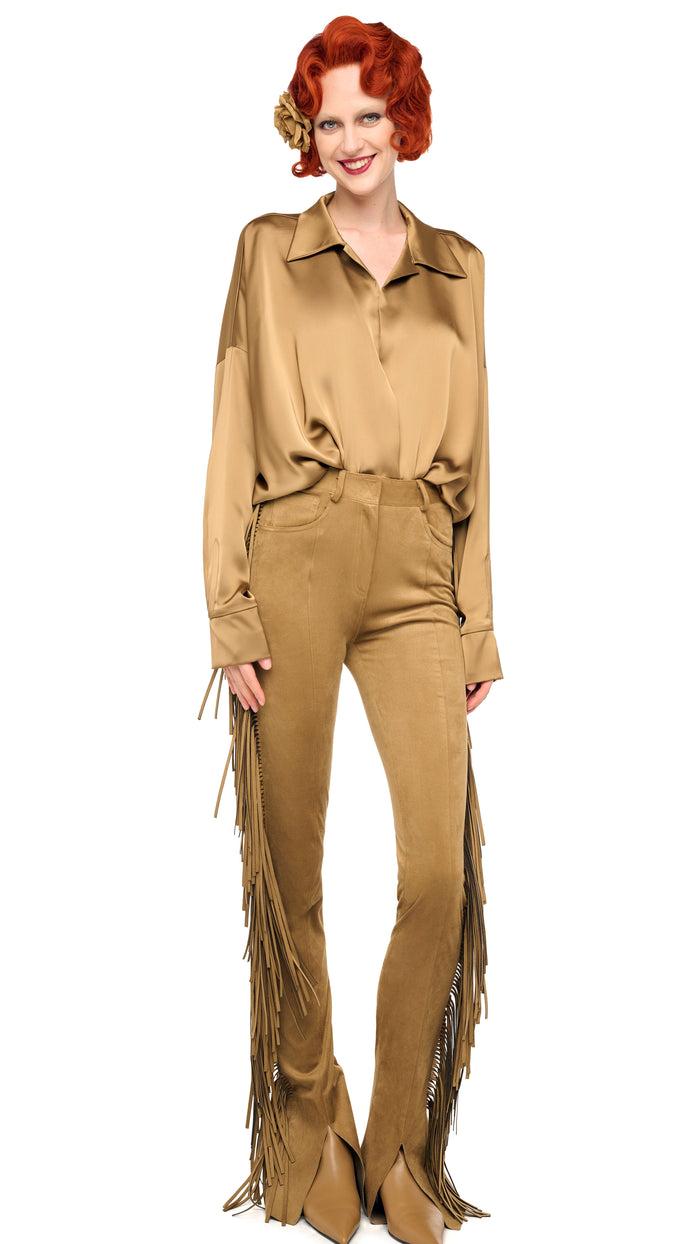 norma kamali FRINGE SPAT JEANS