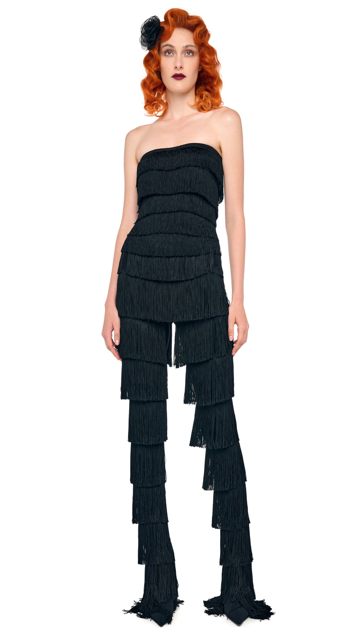 norma kamali FRINGE SPAT LEGGING