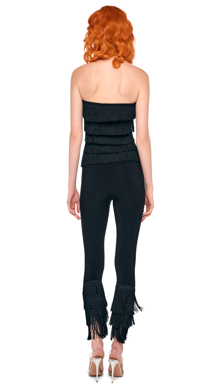 Norma Kamali FRINGE SWEETHEART TOP