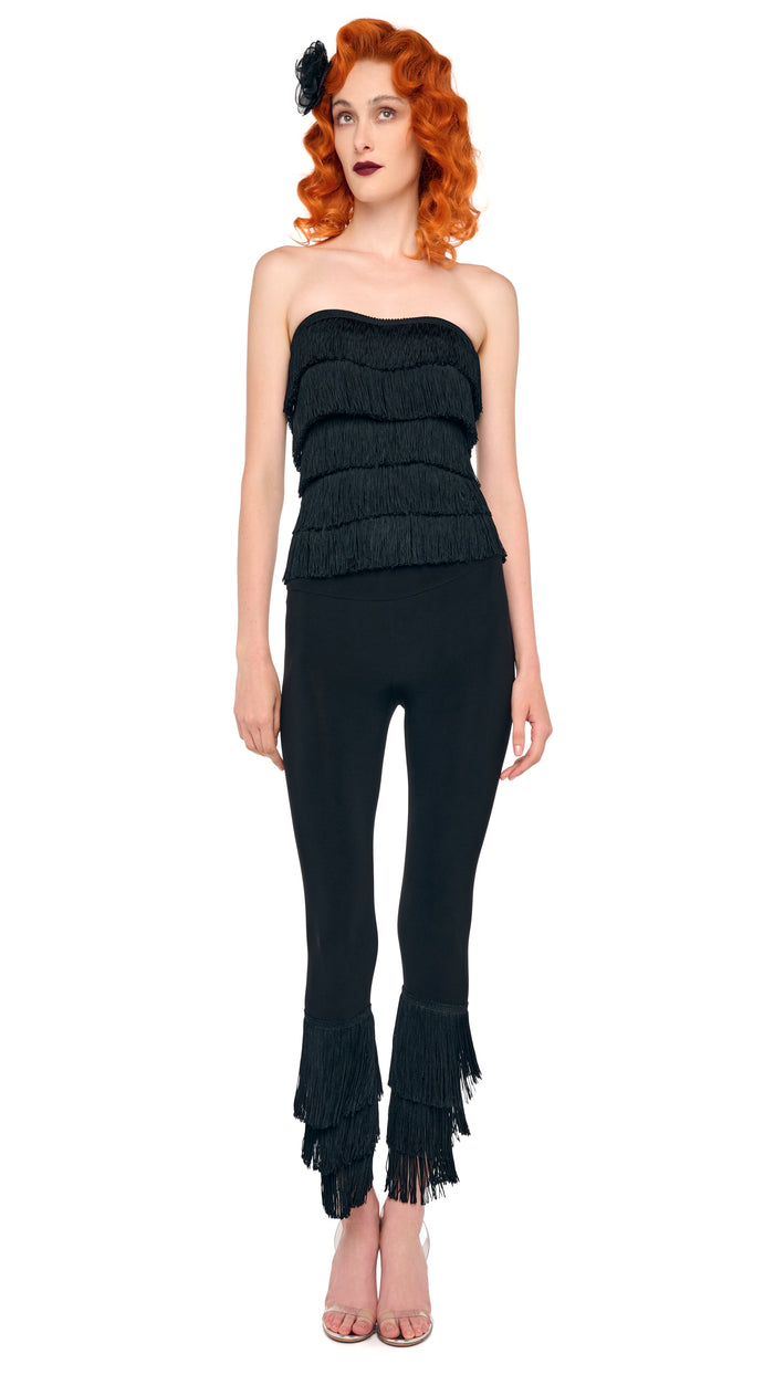 Norma Kamali FRINGE SWEETHEART TOP