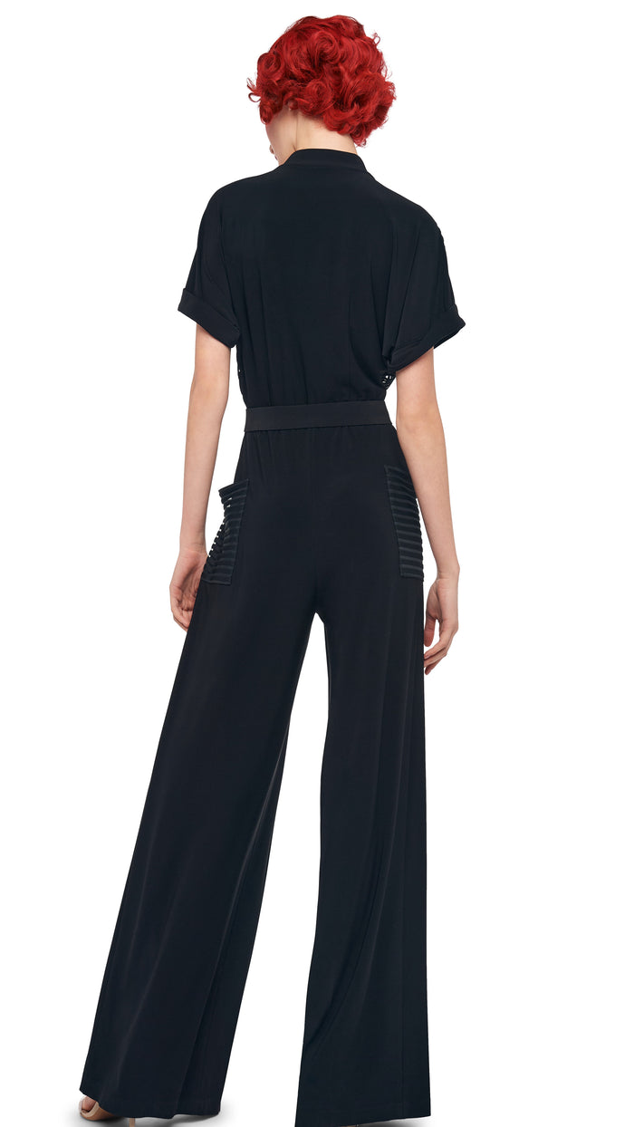 Norma Kamali GERALYN SHORT SLEEVE JUMPSUIT