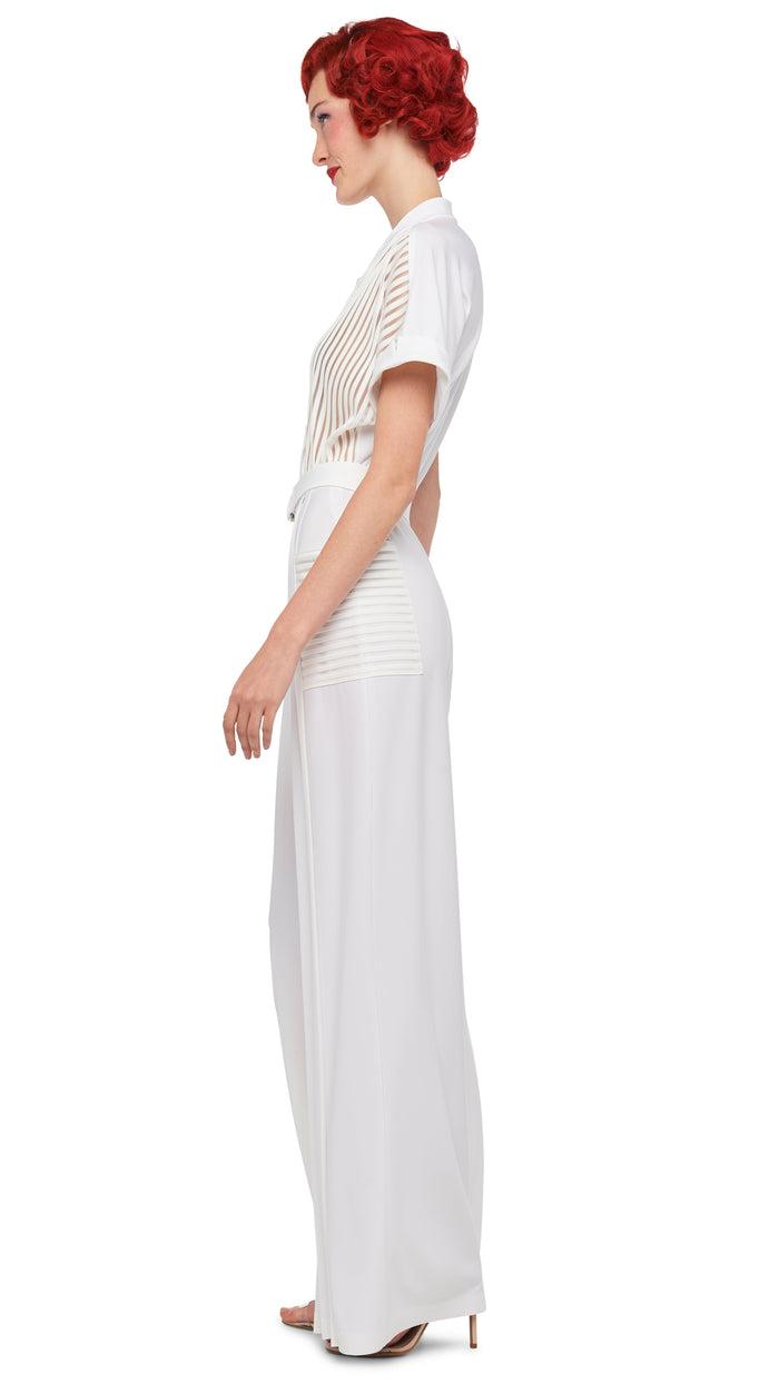 Norma Kamali GERALYN SHORT SLEEVE JUMPSUIT