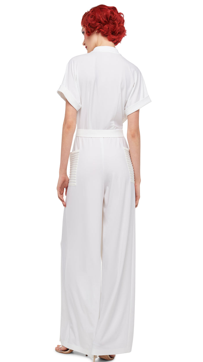 Norma Kamali GERALYN SHORT SLEEVE JUMPSUIT