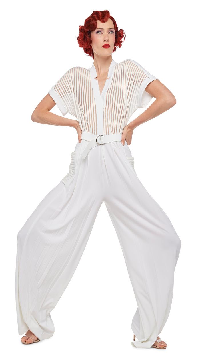 Norma Kamali GERALYN SHORT SLEEVE JUMPSUIT