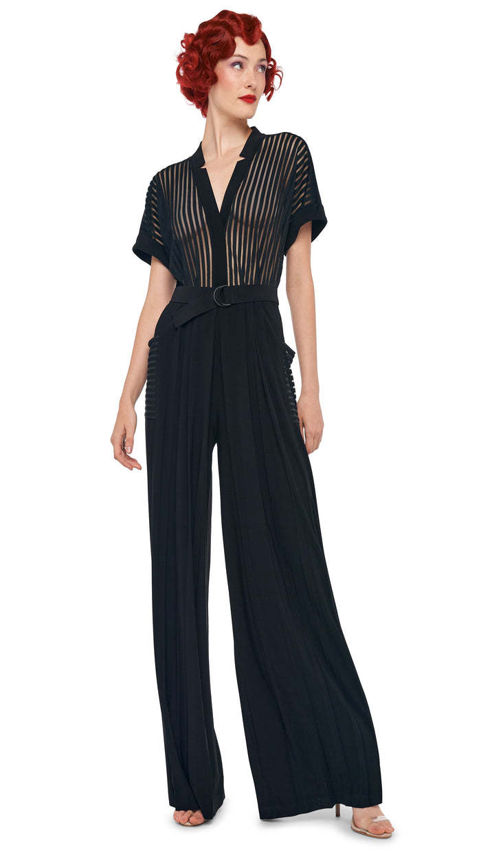 norma kamali GERALYN SHORT SLEEVE JUMPSUIT