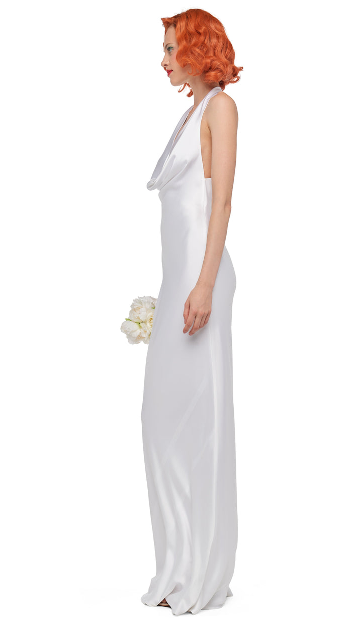 Norma Kamali HALTER DRAPE BIAS GOWN