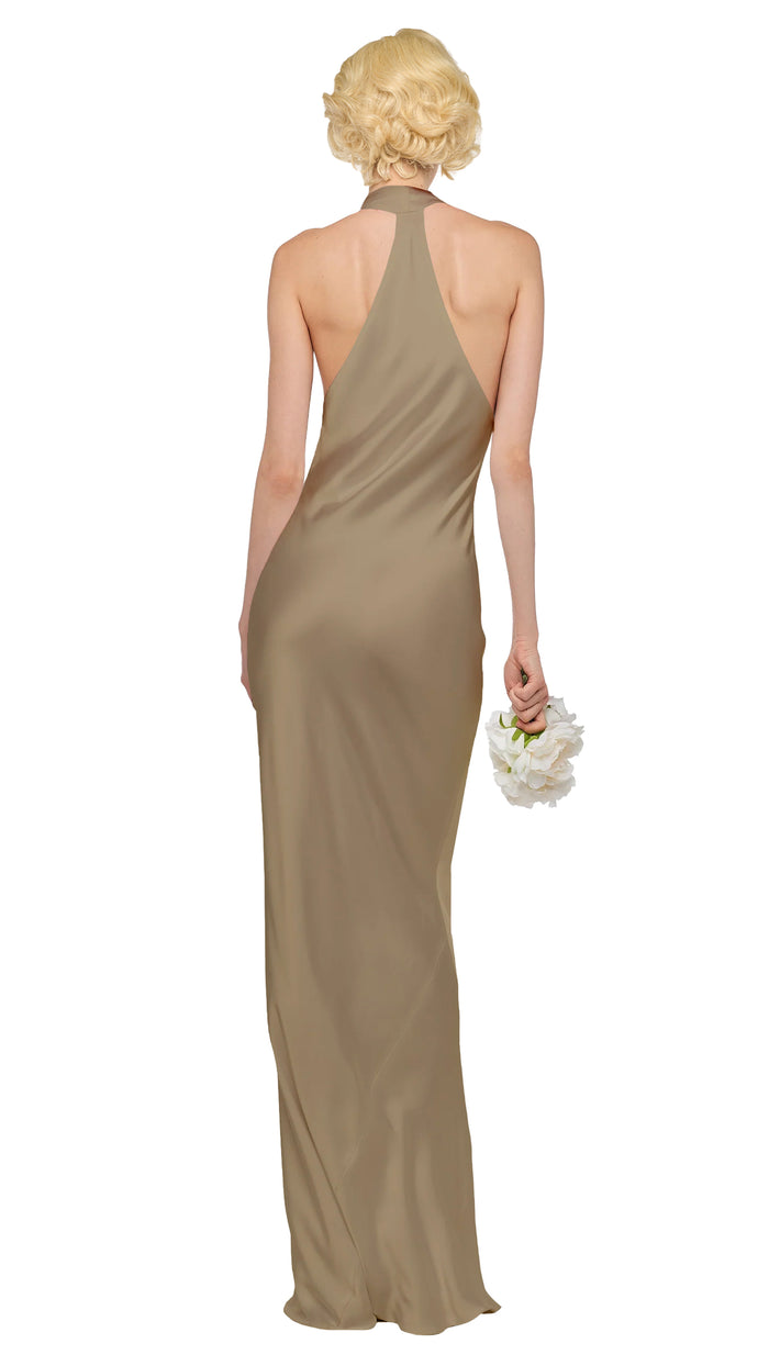 Norma Kamali HALTER DRAPE BIAS GOWN