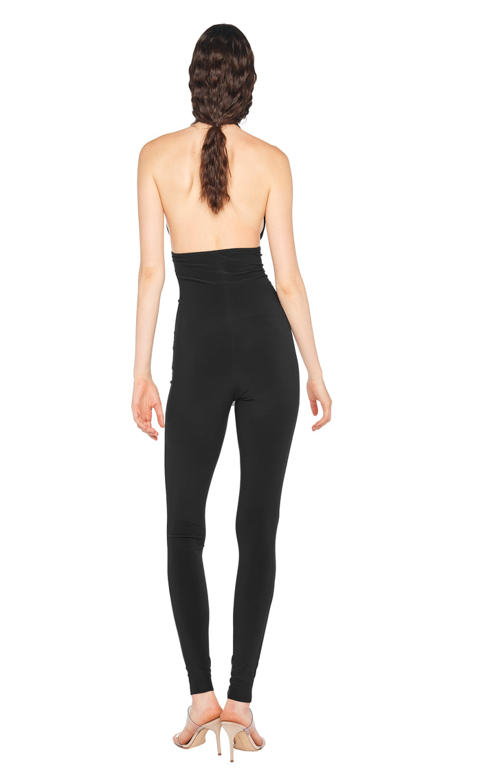 Norma Kamali HALTER SHIRRED FRONT CATSUIT