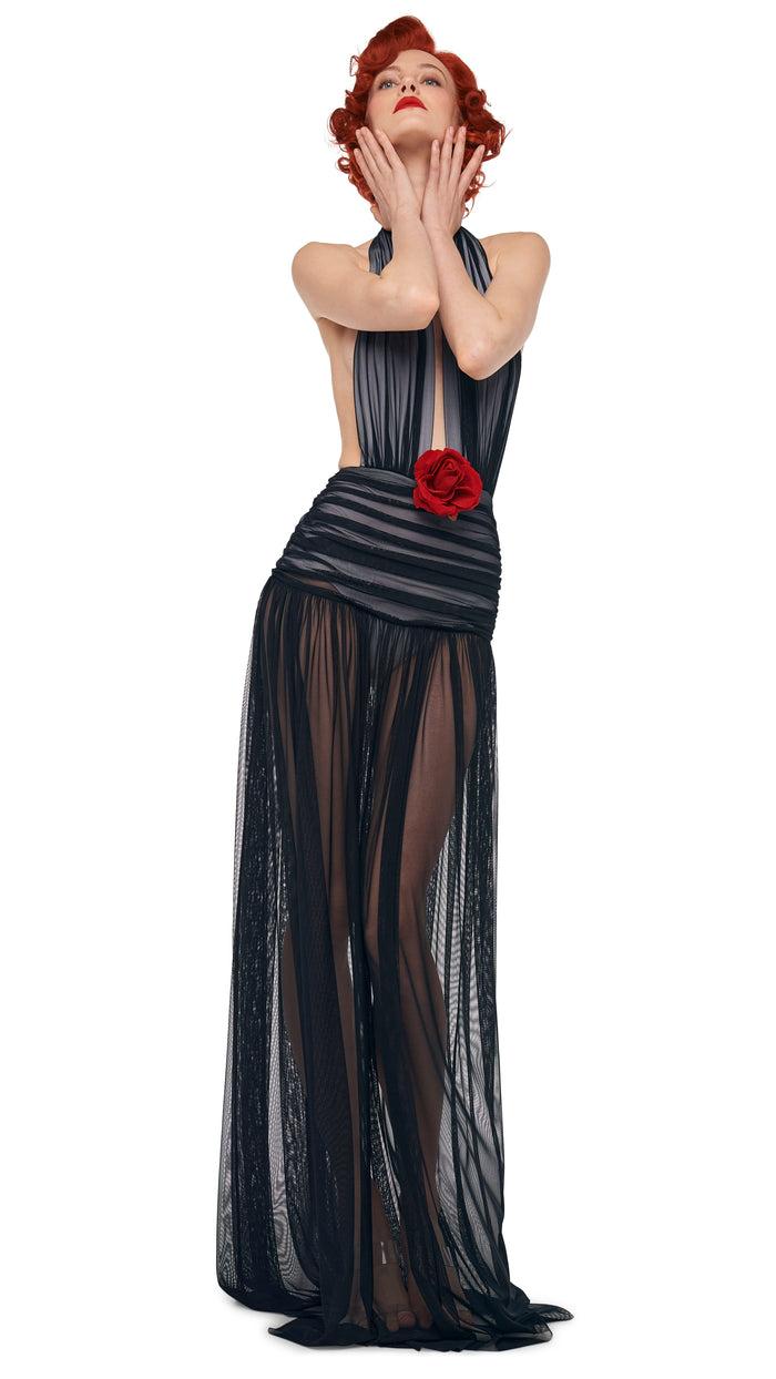 Norma Kamali HALTER SHIRRED GOWN