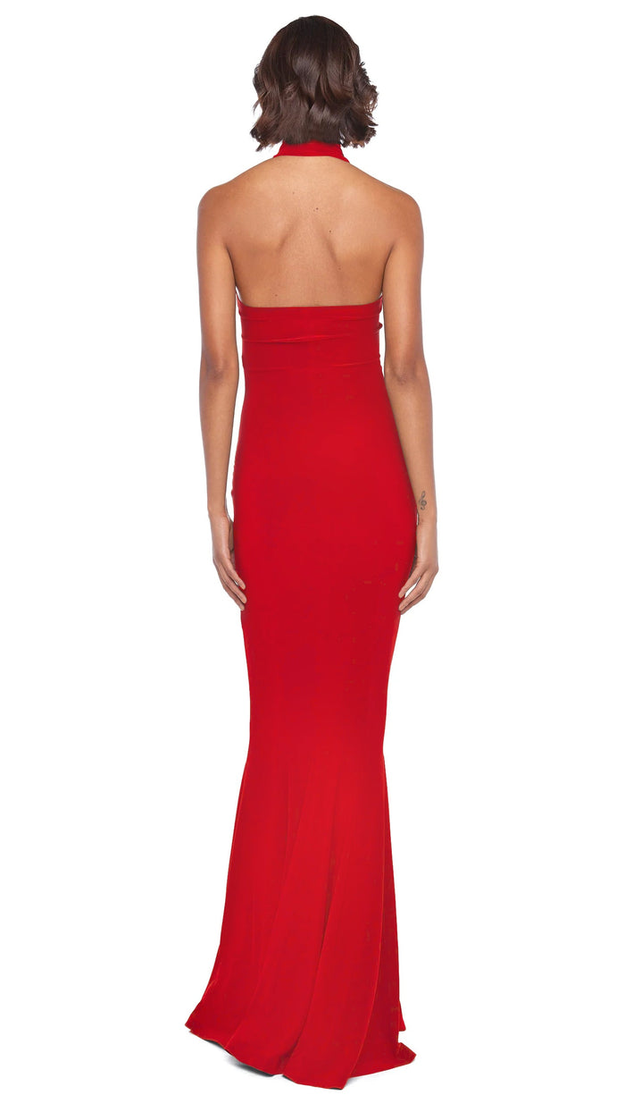 Norma Kamali HALTER TURTLE FISHTAIL GOWN