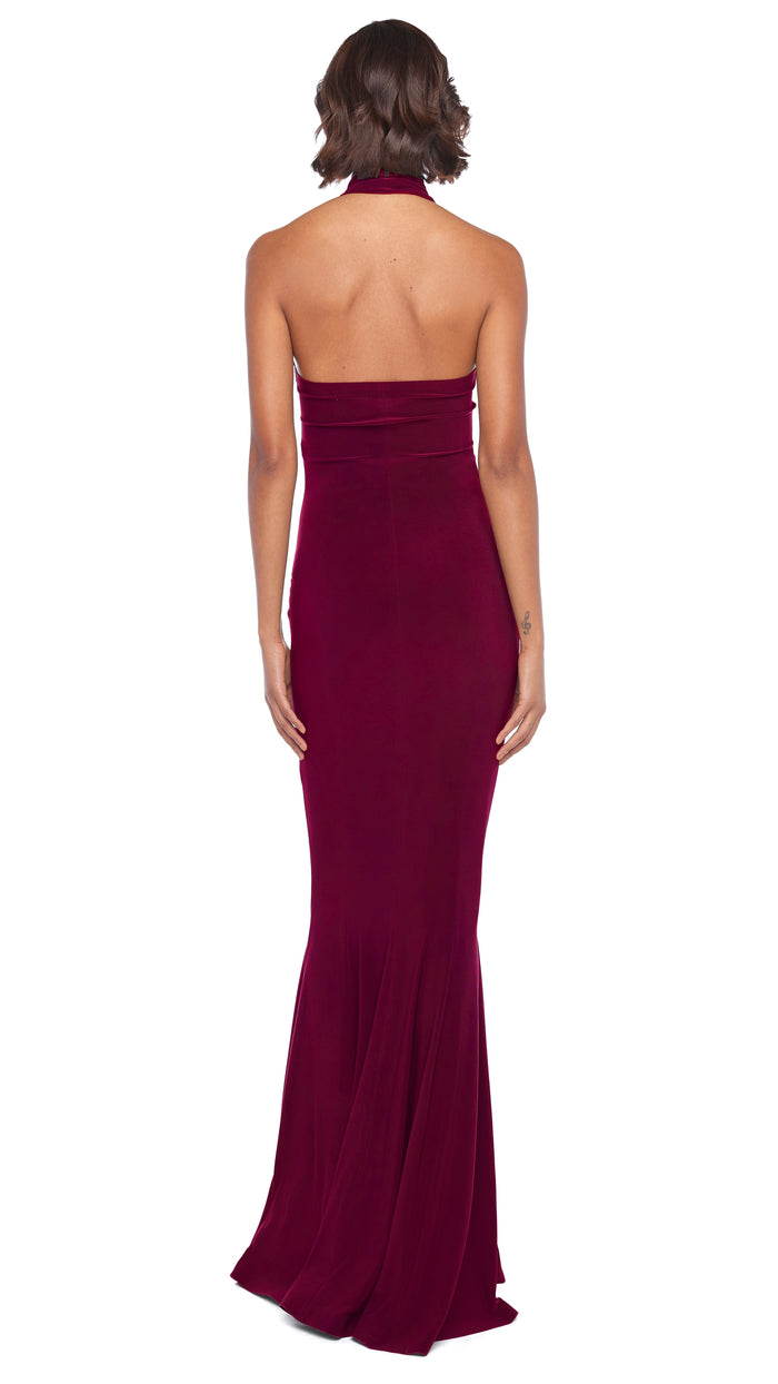Norma Kamali HALTER TURTLE FISHTAIL GOWN