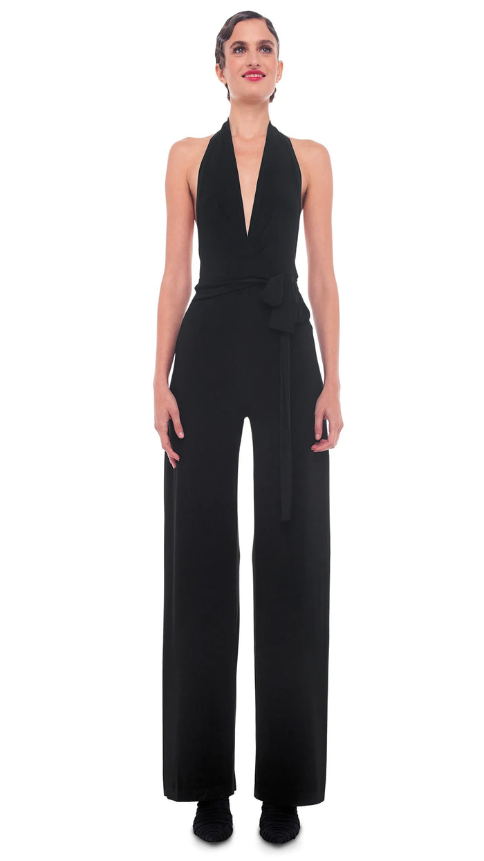 norma kamali HALTER WRAP JUMPSUIT