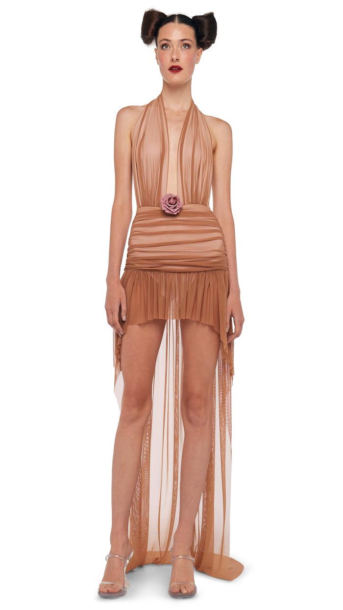 Norma Kamali HI LOW HALTER DRESS