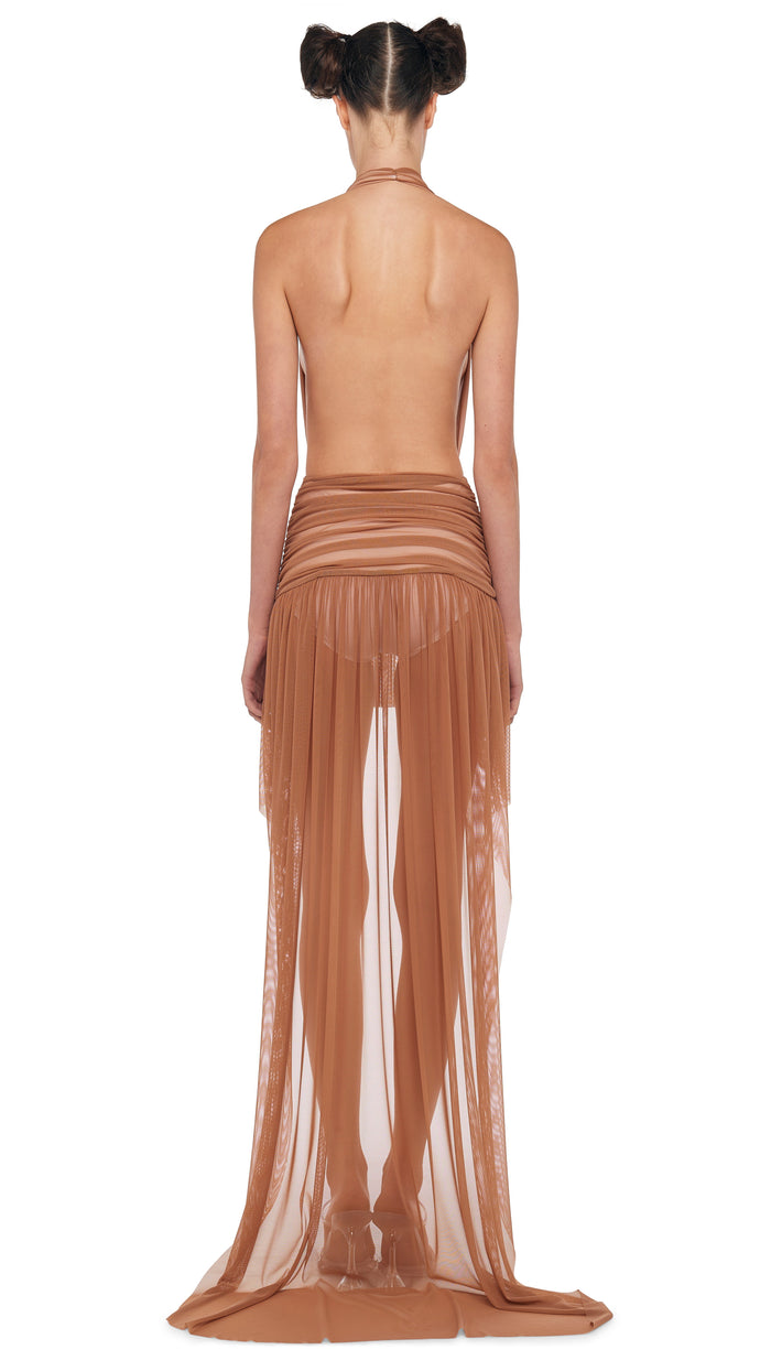 Norma Kamali HI LOW HALTER DRESS