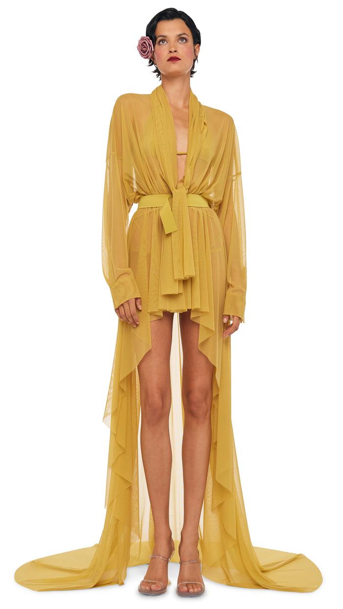 Norma Kamali HI LOW OS BF NK SHIRT GOWN W/ BOW