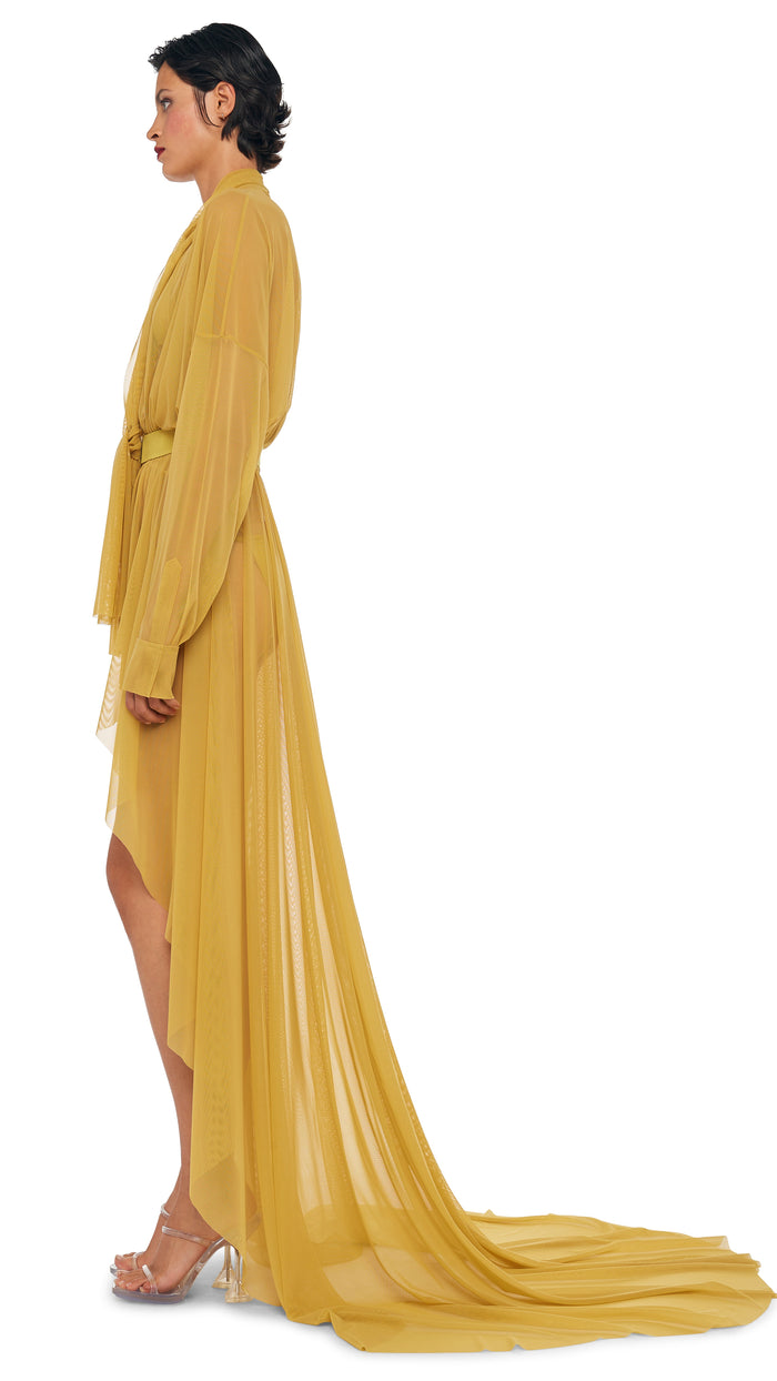 Norma Kamali HI LOW OS BF NK SHIRT GOWN W/ BOW