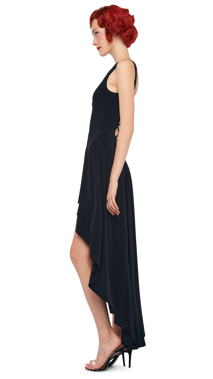 Norma Kamali HI LOW SLEEVELESS X GOWN