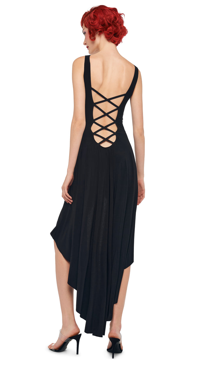 Norma Kamali HI LOW SLEEVELESS X GOWN